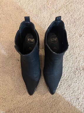 exe Black Pointed Toe Ankle Booties - Women's